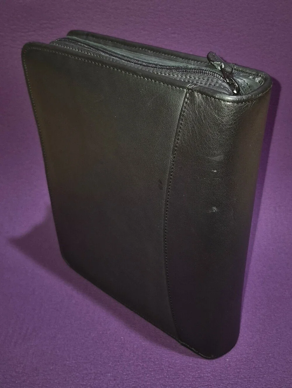 Kirkland Signature 7 Ring Binder Classic Planner Black Premium Leather Zip Case